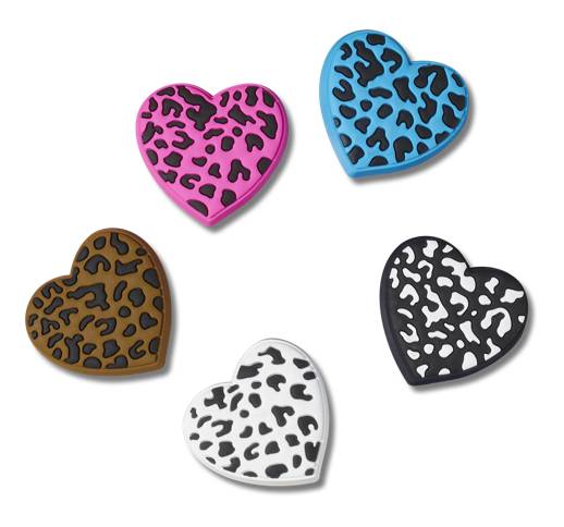 Leopard Animal Print Heart 5pk
